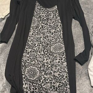 Elegant Black and Gray Patterned Dress